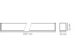 Linijska plafonjera 200 cm bijela