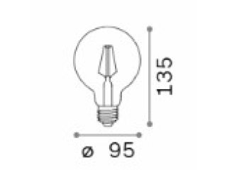 E27 8W globo d.95.3000K cri80