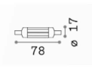 R7s 6W 3000K 78mm dimabilna