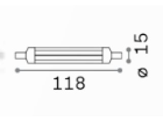 R7s 118mm 8W 3000K dimabilna