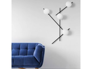 stropna -zidna lampa crna 4 kugle