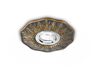 Ugradbena lampa polka staro zlato