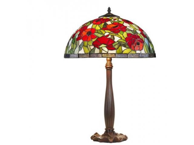 Stolna lampa Tiffany crvena ruža