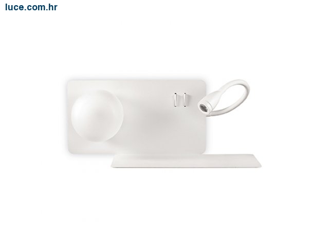 Zidna lampa polica sa USB utičnicom i prekidačem