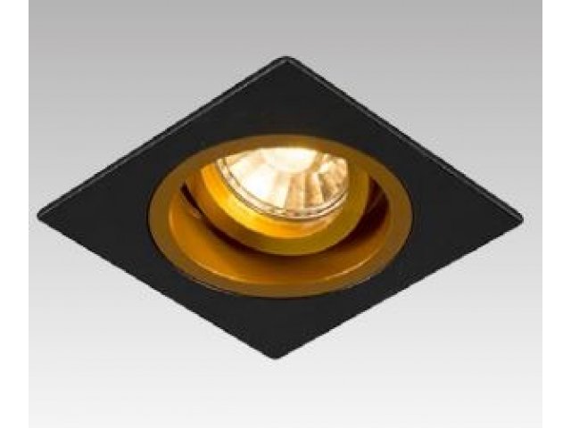 Ugradbena pravokutna lampa crno zlatna