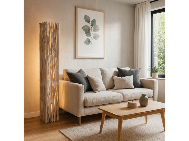Drvena podna lampa ART rasvjeta NATUR