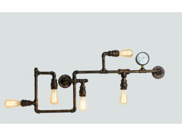 Zidna lampa Amarcord - rustikalna crna