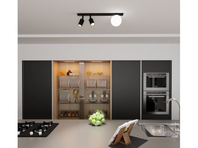 Stropna lampa Baster 3 crna