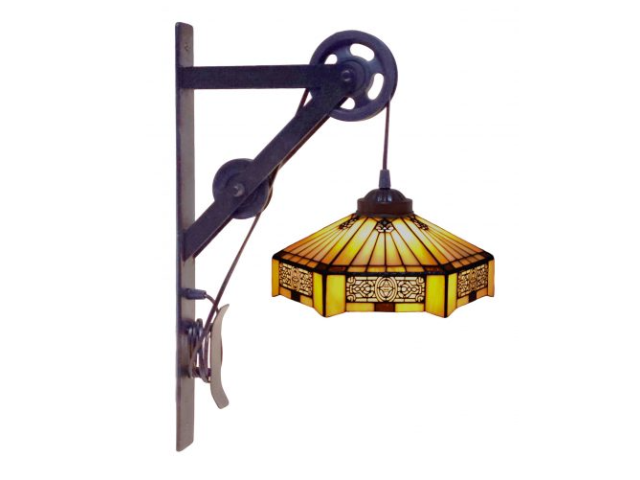 Tiffany zidna lampa Pulley